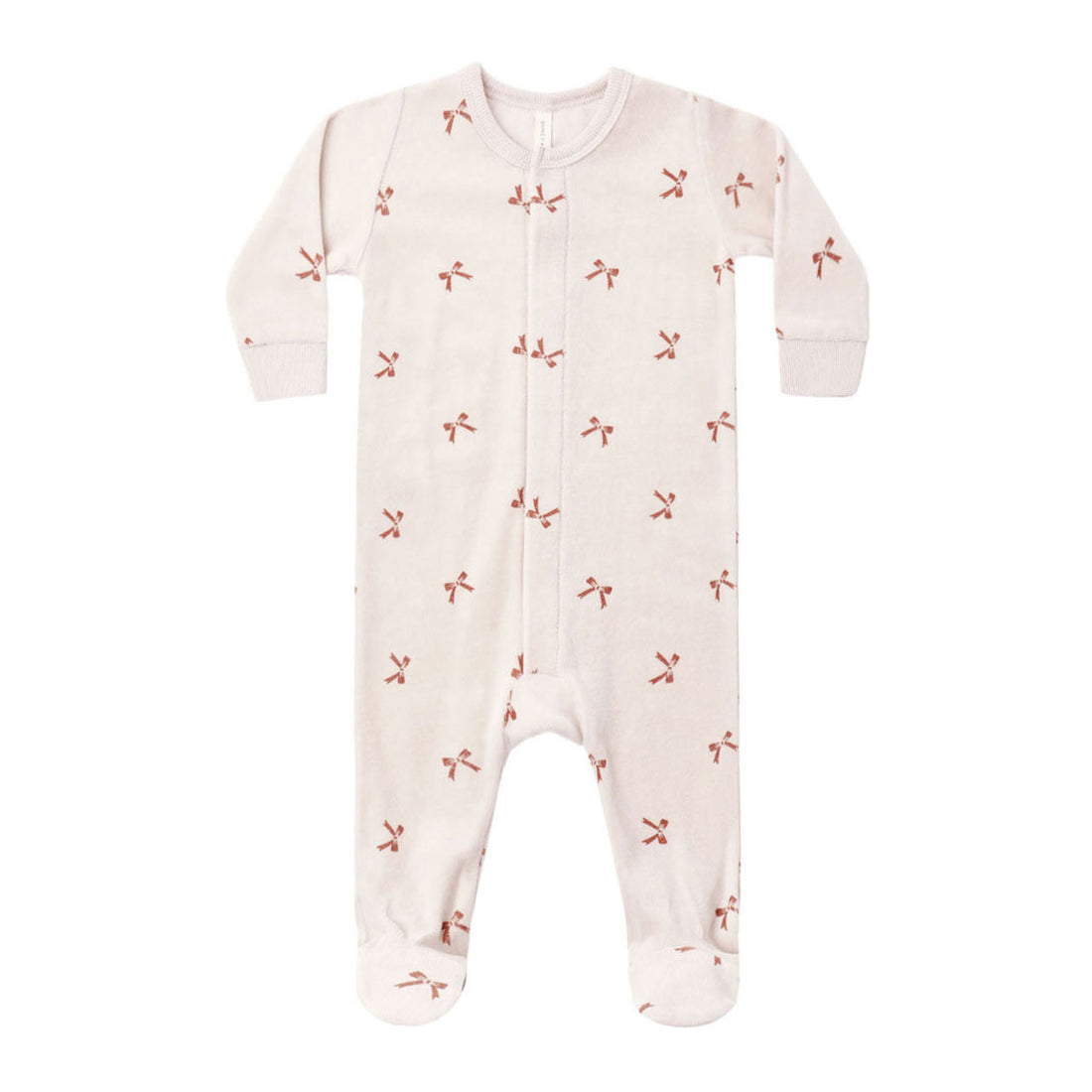 Quincy Mae Red Bows Hidden Snap Footie