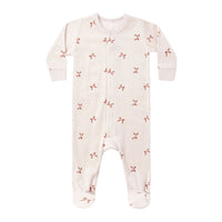 Quincy Mae Red Bows Hidden Snap Footie