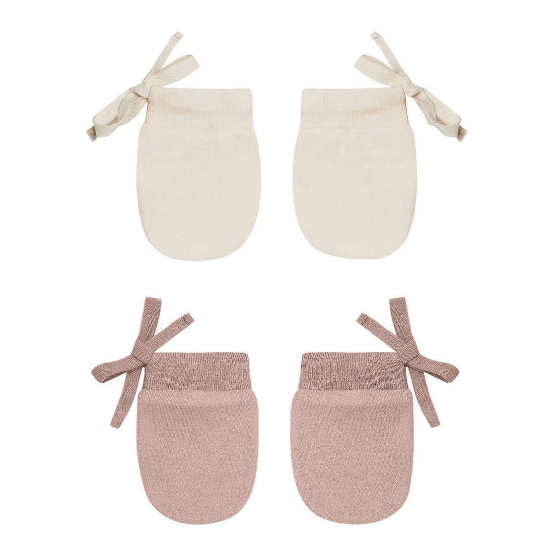 Quincy Mae Natural, Mauve No Scratch Mittens Set
