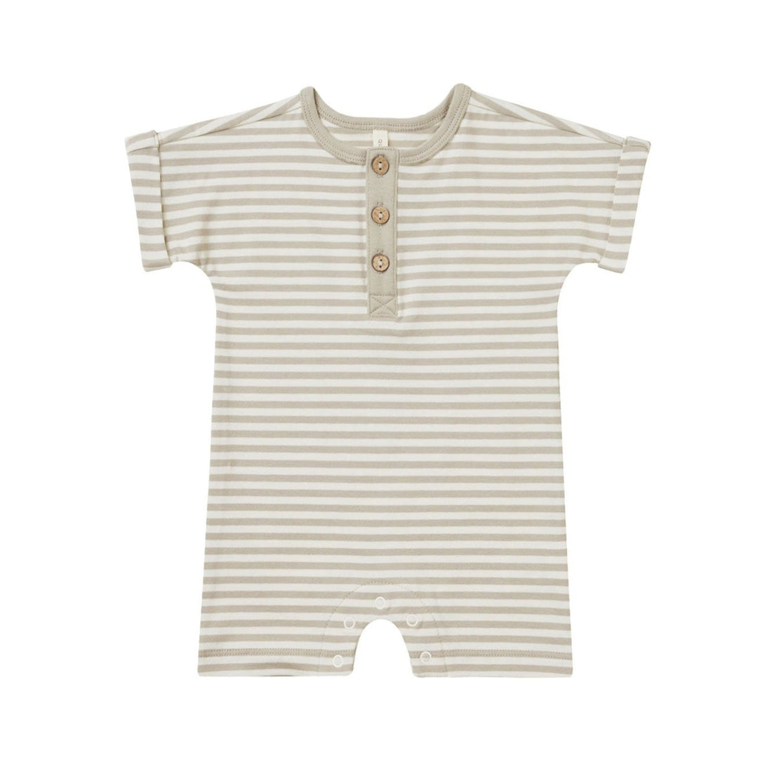 Quincy Mae Ash Stripe Short Sleeve One-Piece