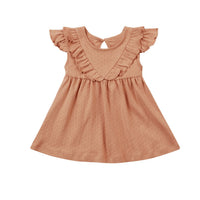 Quincy Mae Melon Sleeveless Ruffle V Dress