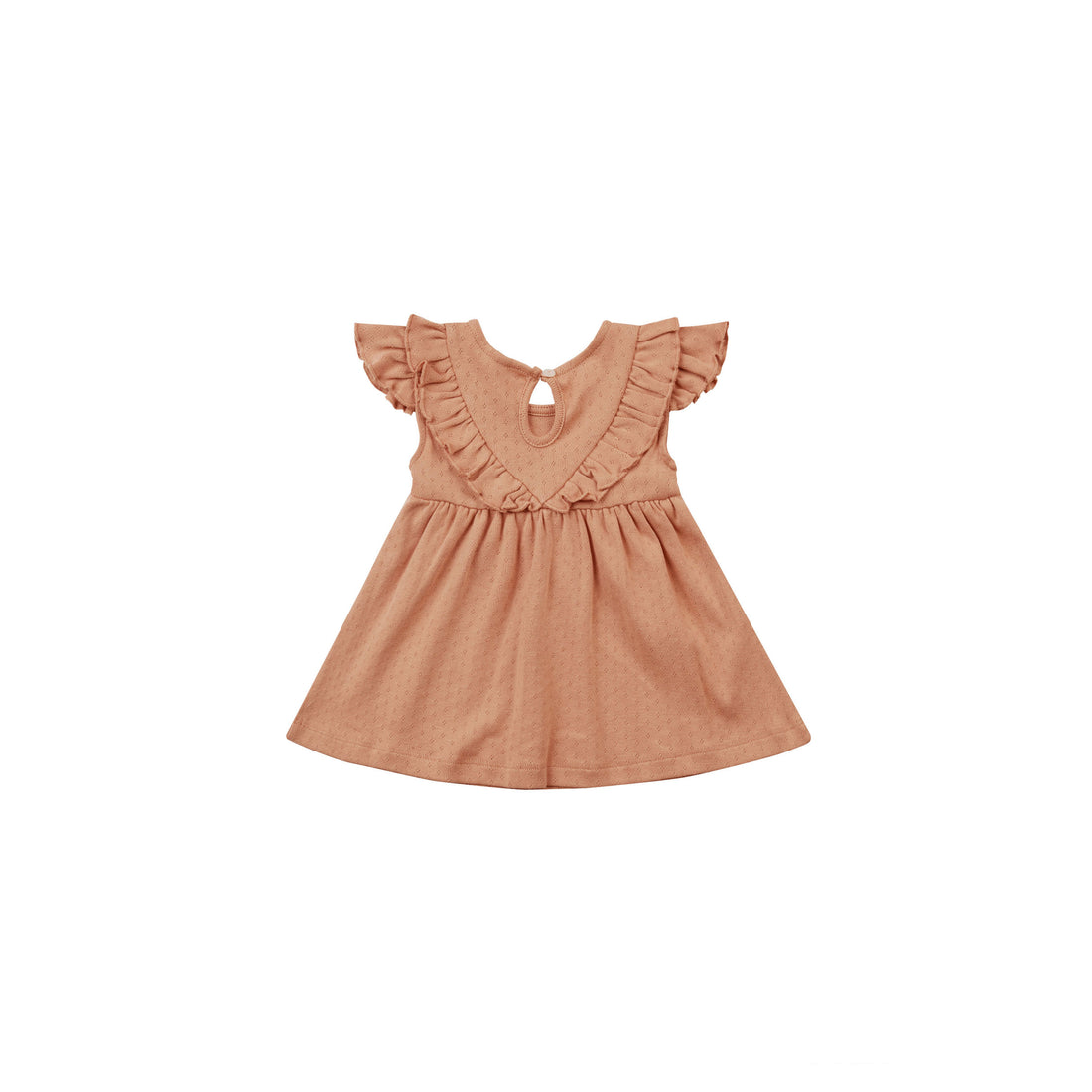 Quincy Mae Melon Sleeveless Ruffle V Dress