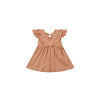 Quincy Mae Melon Sleeveless Ruffle V Dress