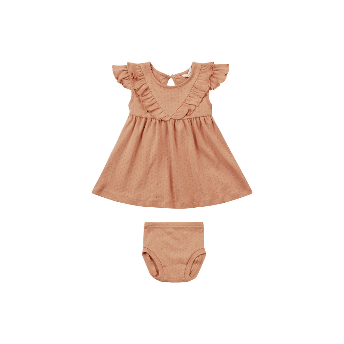 Quincy Mae Melon Sleeveless Ruffle V Dress