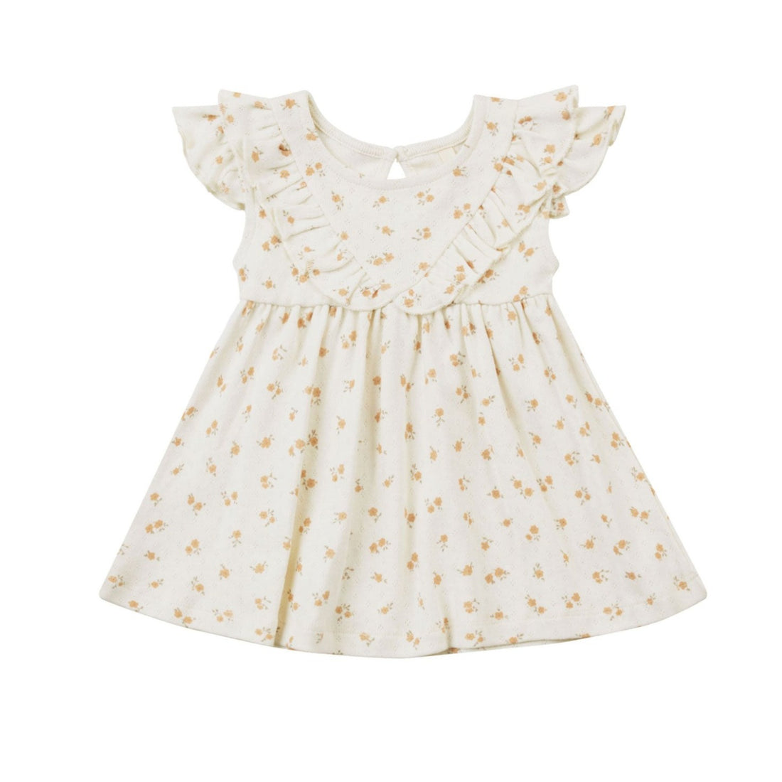 Quincy Mae Ditsy Melon Sleeveless Ruffle V Dress