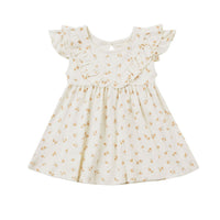 Quincy Mae Ditsy Melon Sleeveless Ruffle V Dress