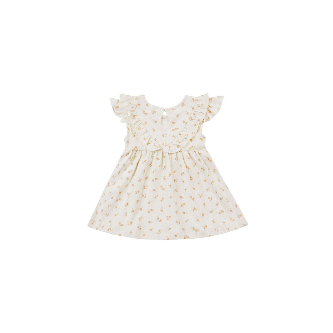 Quincy Mae Ditsy Melon Sleeveless Ruffle V Dress