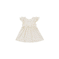 Quincy Mae Ditsy Melon Sleeveless Ruffle V Dress