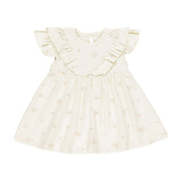 Quincy Mae Pink Ditsy Sleeveless Ruffle V Dress