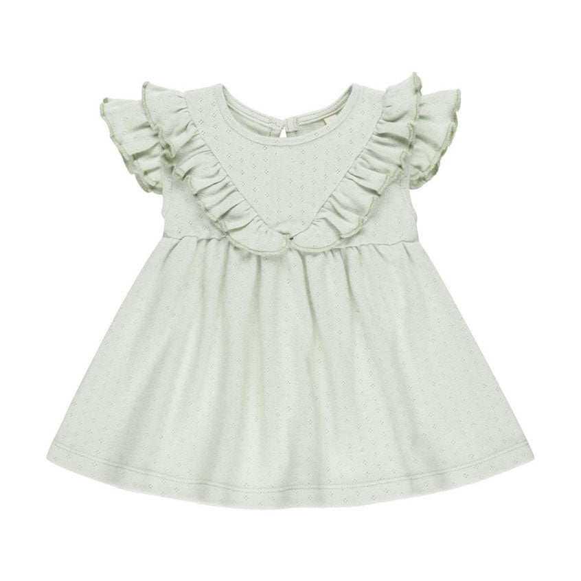 Quincy Mae Mint Sleeveless Ruffle V Dress