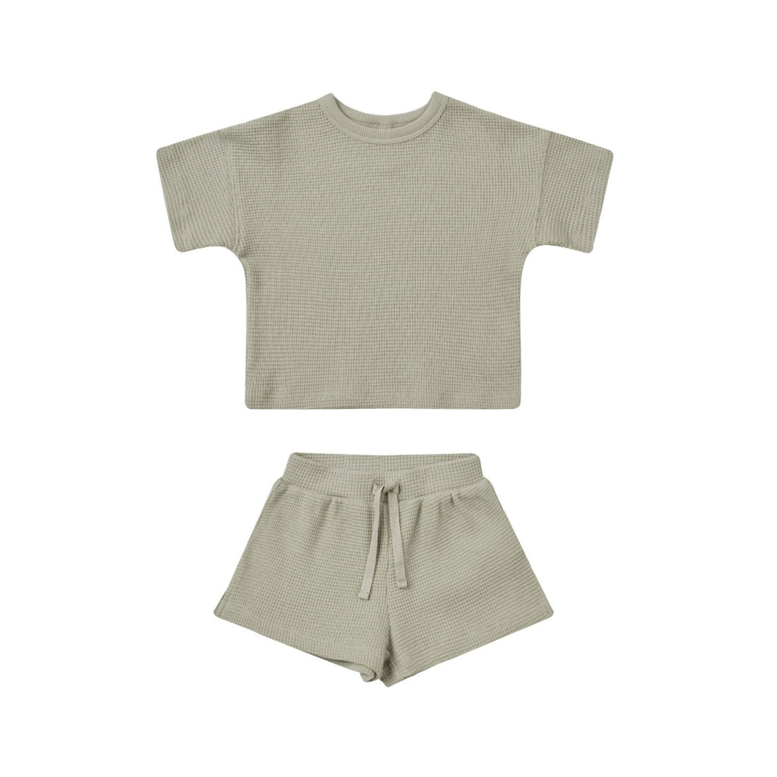 Quincy Mae Sage Waffle Tee + Short Set