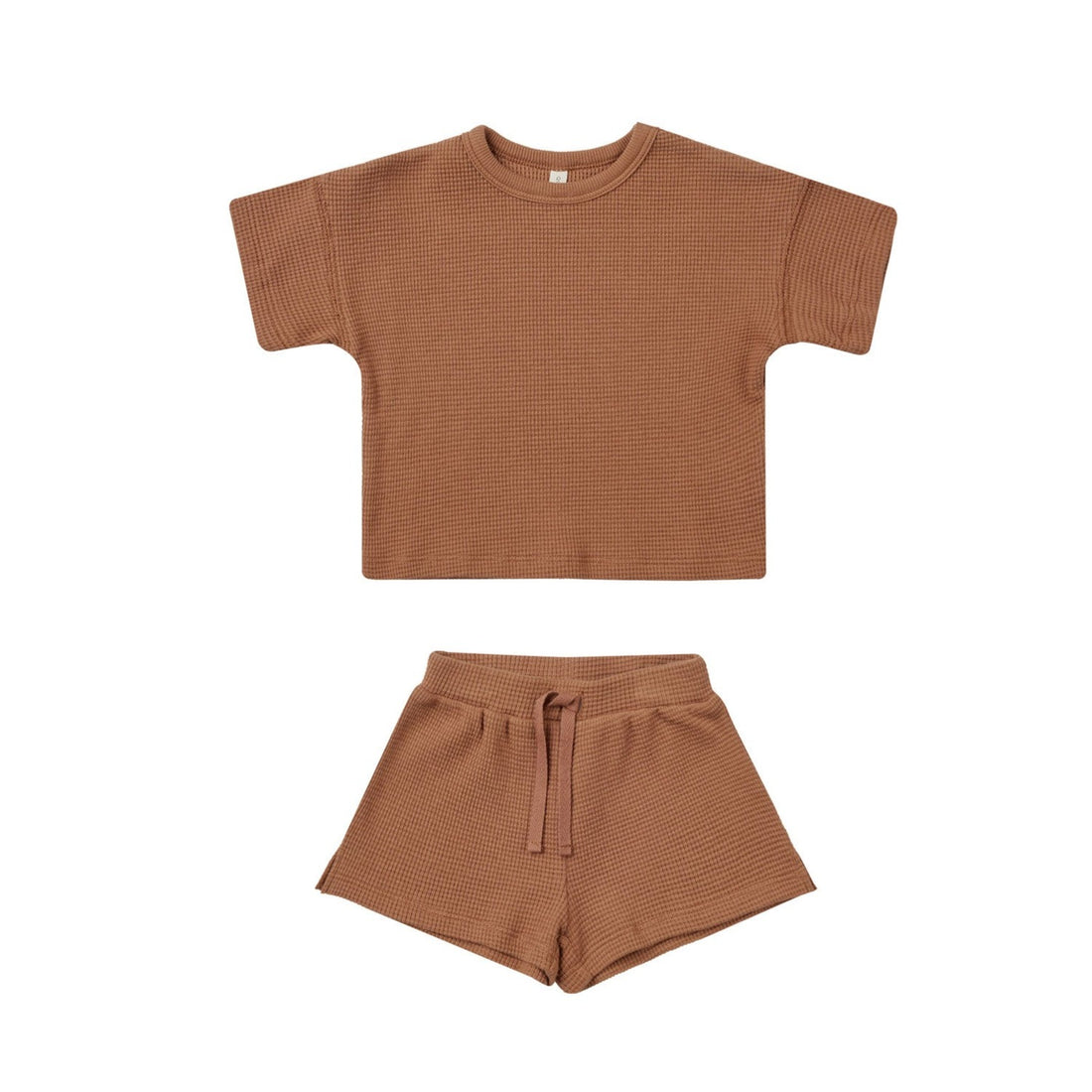 Quincy Mae Clay Waffle Tee + Short Set