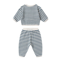 Quincy Mae Ocean Stripe Waffle Slouch Set