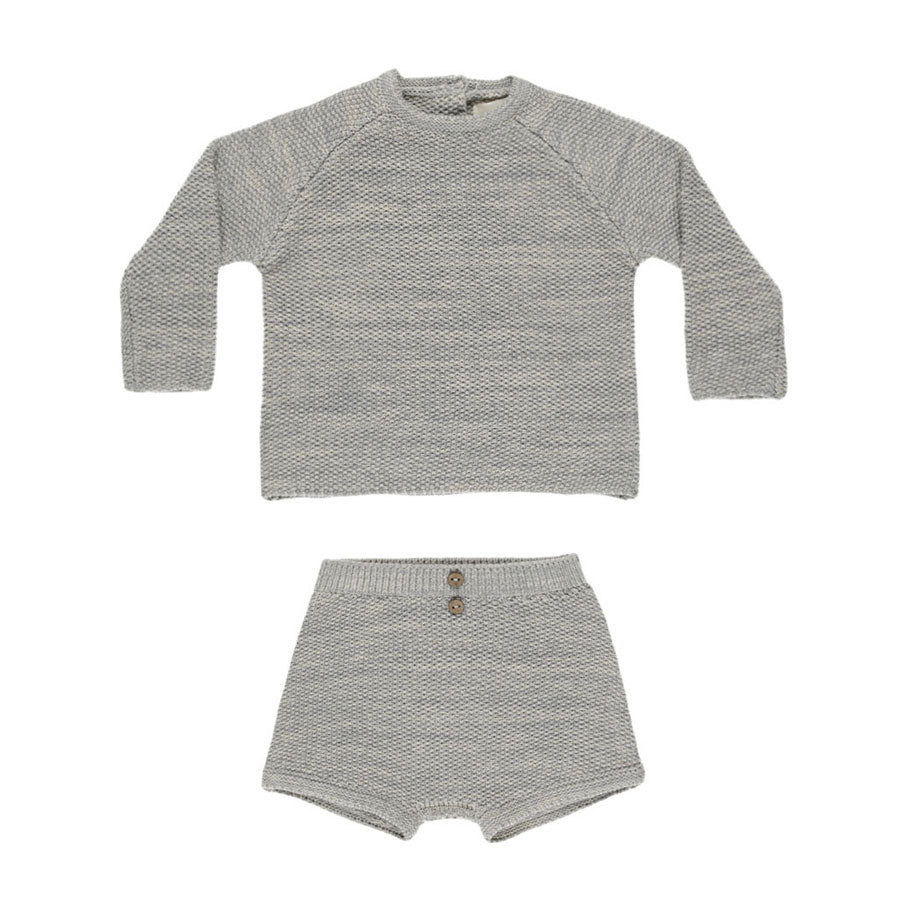 Quincy Mae Heathered Blue Summer Knit Set