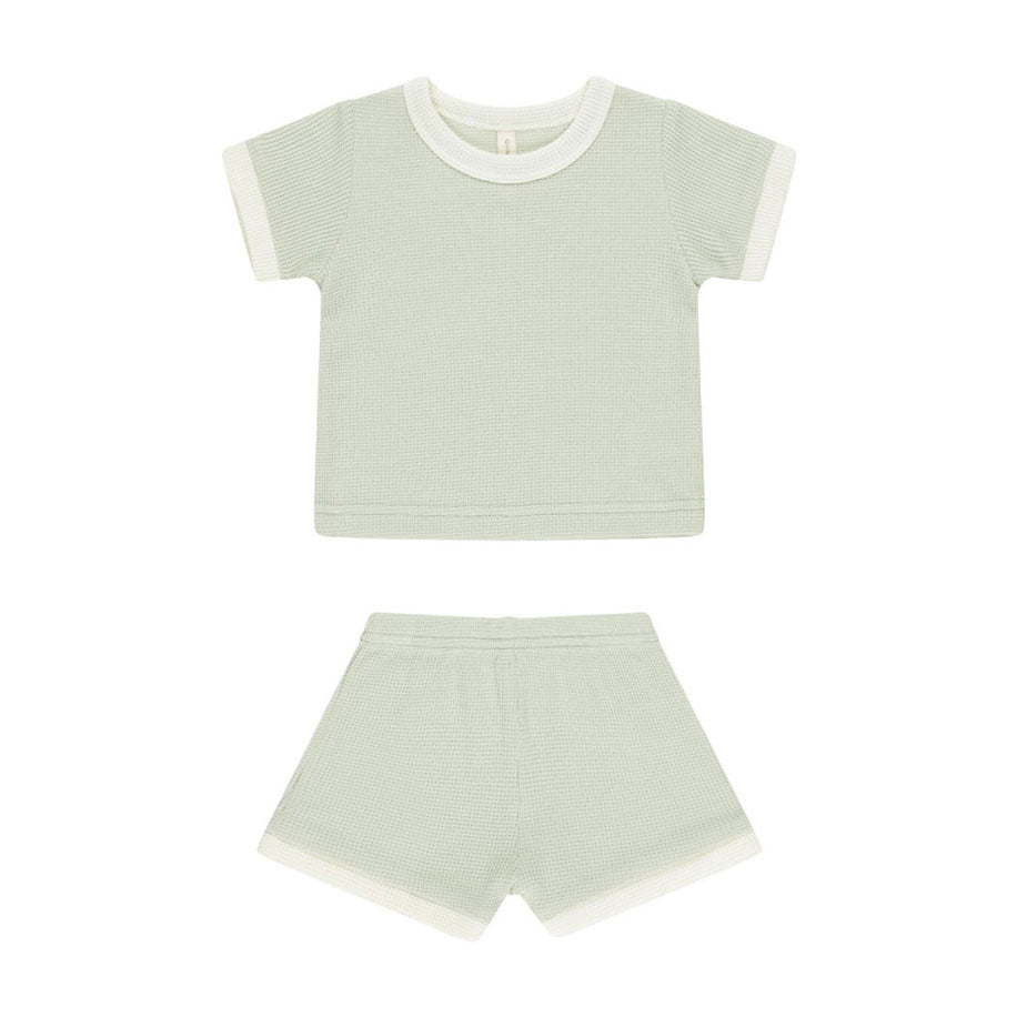 Quincy Mae Mint Waffle Shortie Set