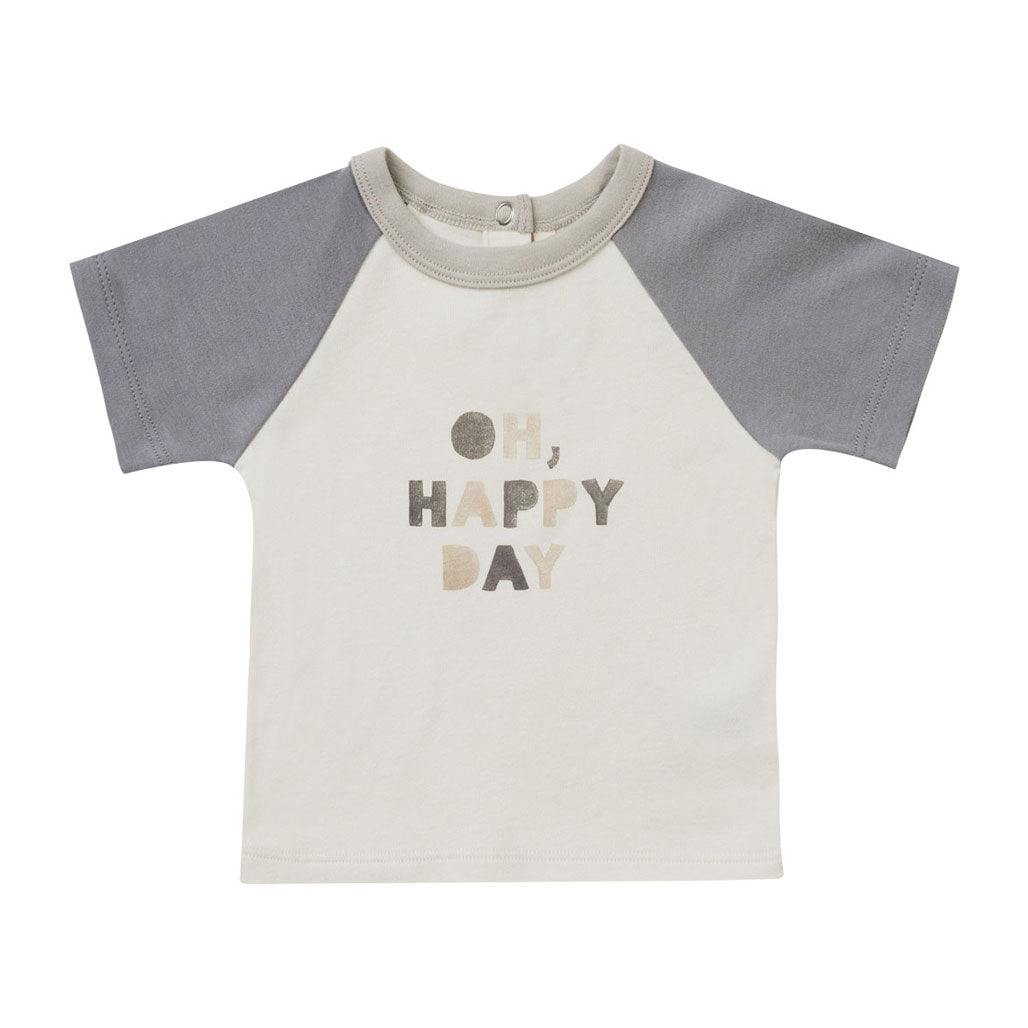 Quincy Mae Oh, Happy Day Color Block Raglan Tee