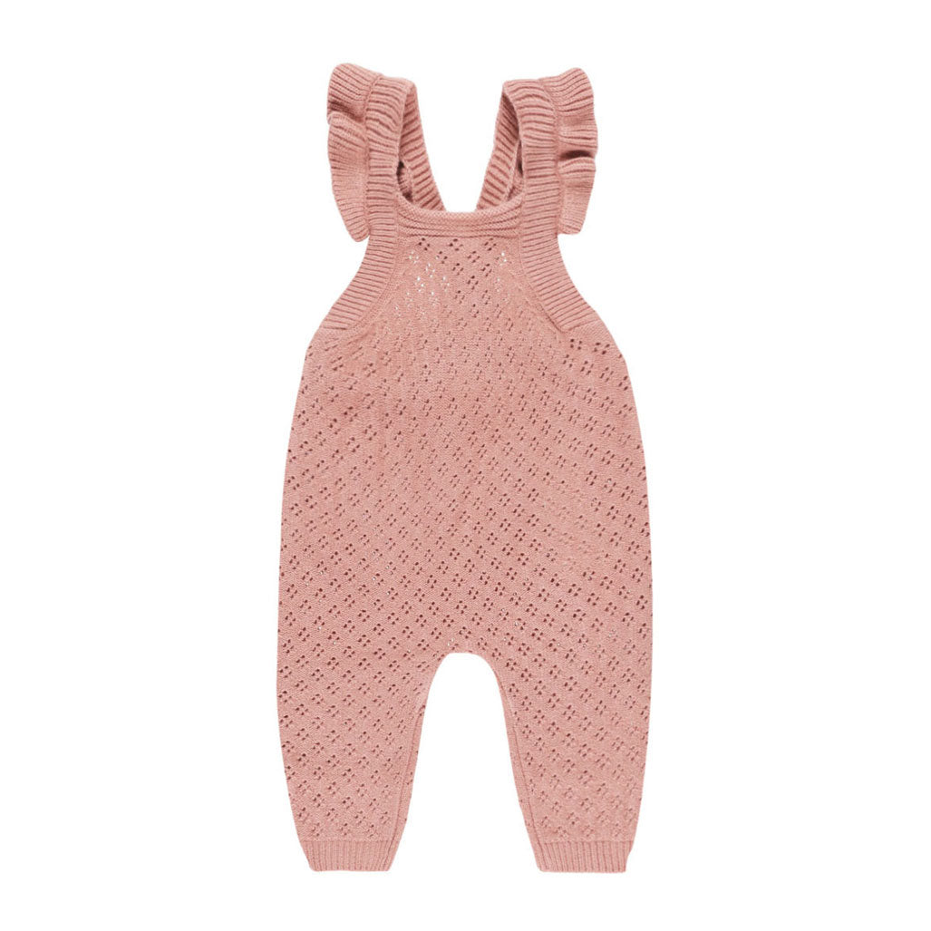 Quincy Mae Lipstick Pointelle Knit Overalls