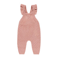 Quincy Mae Lipstick Pointelle Knit Overalls