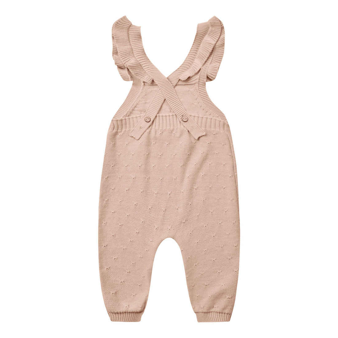Quincy Mae Blush Pointelle Knit Overalls