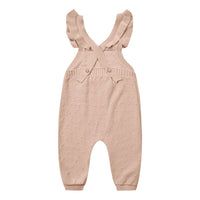 Quincy Mae Blush Pointelle Knit Overalls