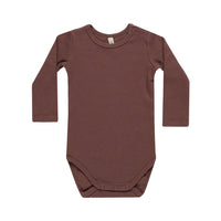 Quincy Mae Plum Ribbed Long Sleeve Bodysuit