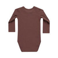 Quincy Mae Plum Ribbed Long Sleeve Bodysuit