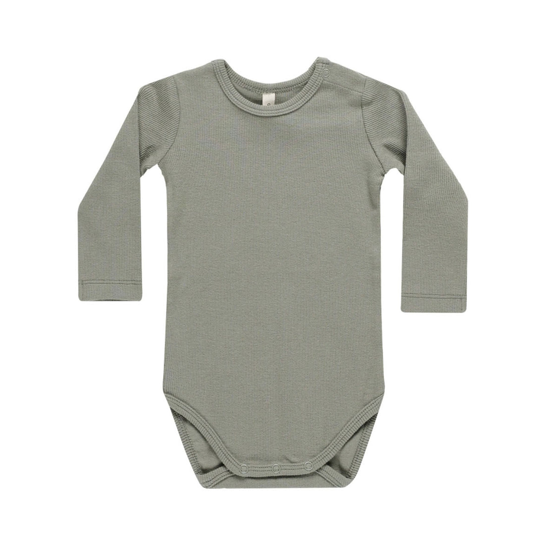 Quincy Mae Basil Ribbed Long Sleeve Bodysuit