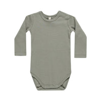 Quincy Mae Basil Ribbed Long Sleeve Bodysuit