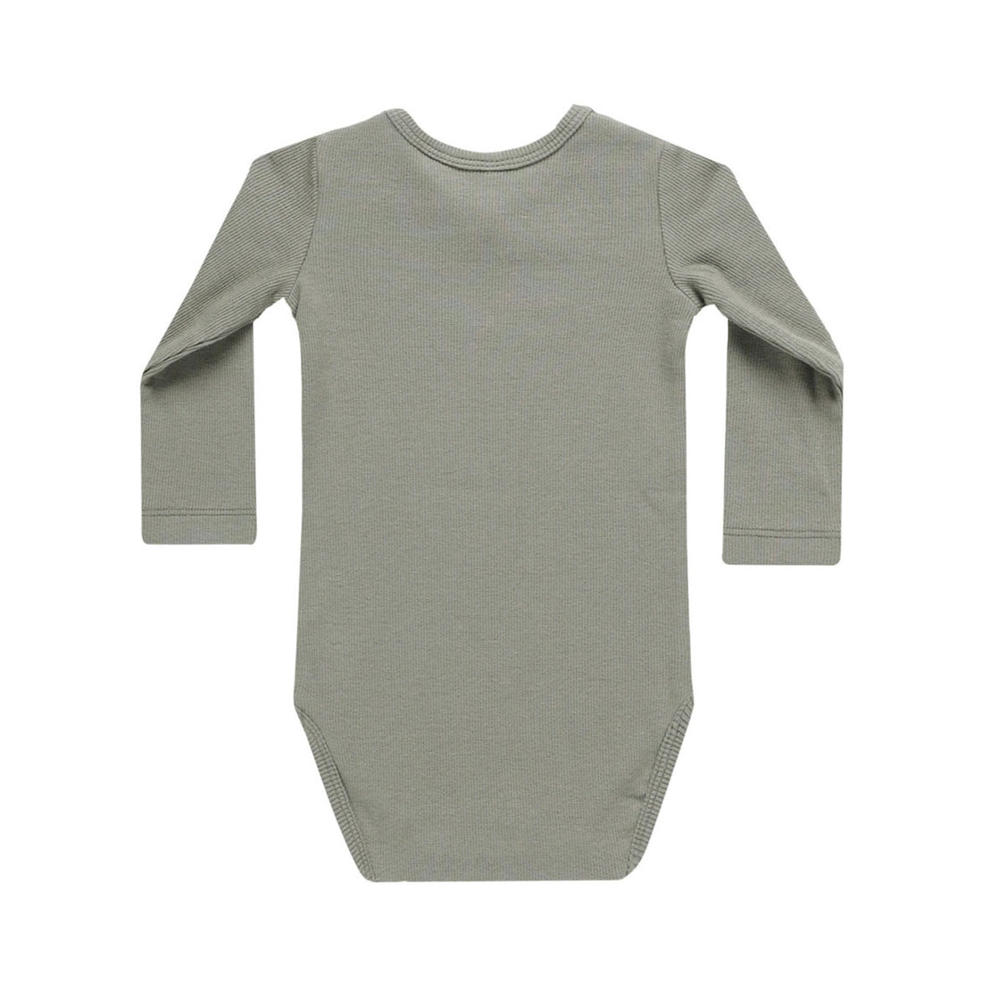 Quincy Mae Basil Ribbed Long Sleeve Bodysuit