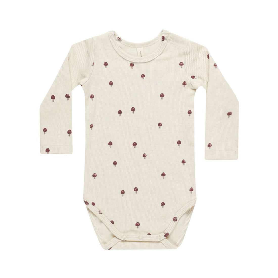 Quincy Mae Mushroom Ribbed Long Sleeve Bodysuit