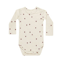 Quincy Mae Mushroom Ribbed Long Sleeve Bodysuit