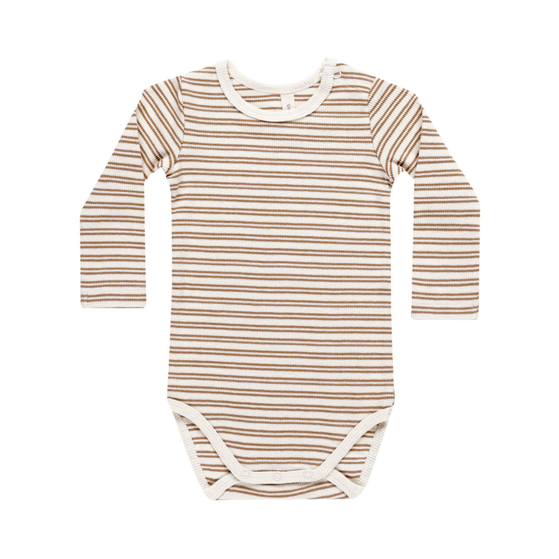 Quincy Mae Golden Stripe Ribbed Long sleeve Bodysuit