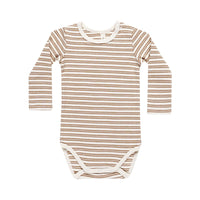 Quincy Mae Golden Stripe Ribbed Long sleeve Bodysuit