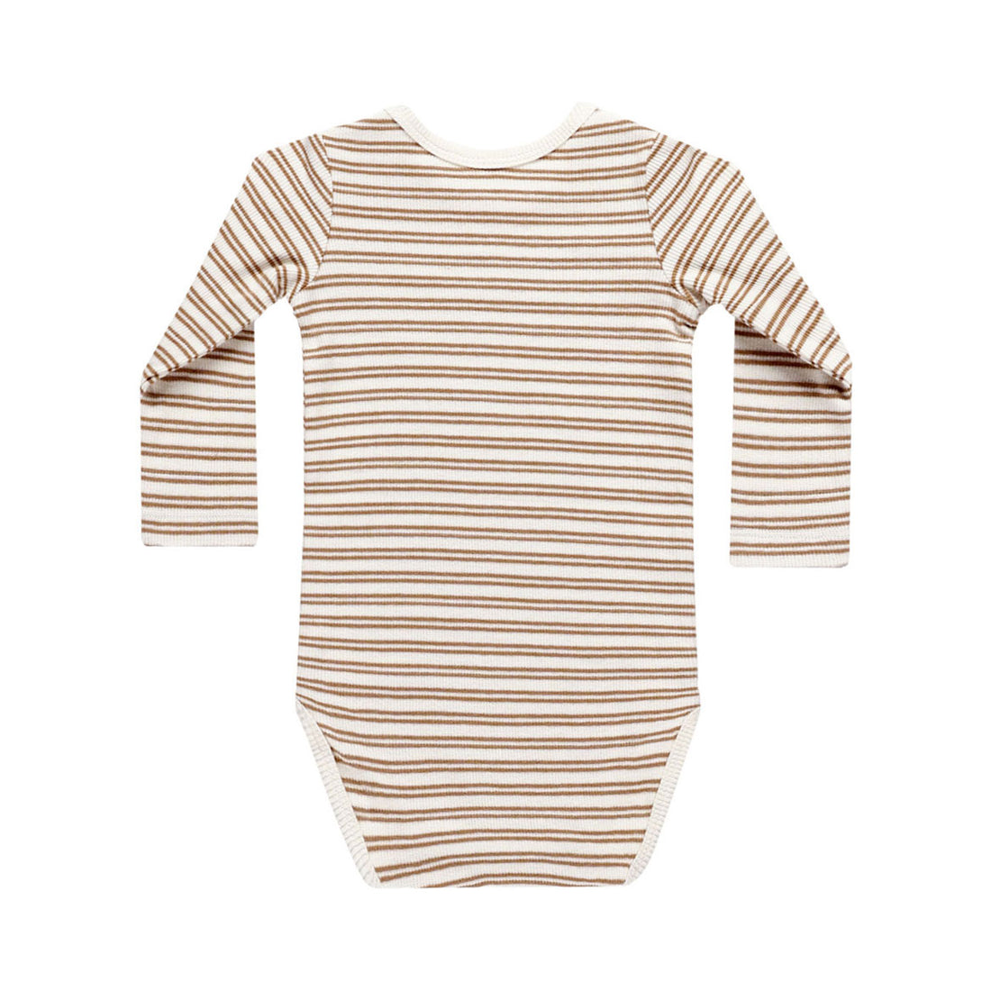 Quincy Mae Golden Stripe Ribbed Long sleeve Bodysuit