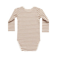 Quincy Mae Golden Stripe Ribbed Long sleeve Bodysuit