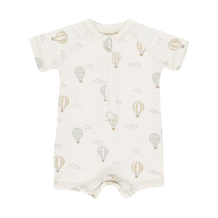 Quincy Mae Hot Air Balloons Zip Rash Guard One-Piece