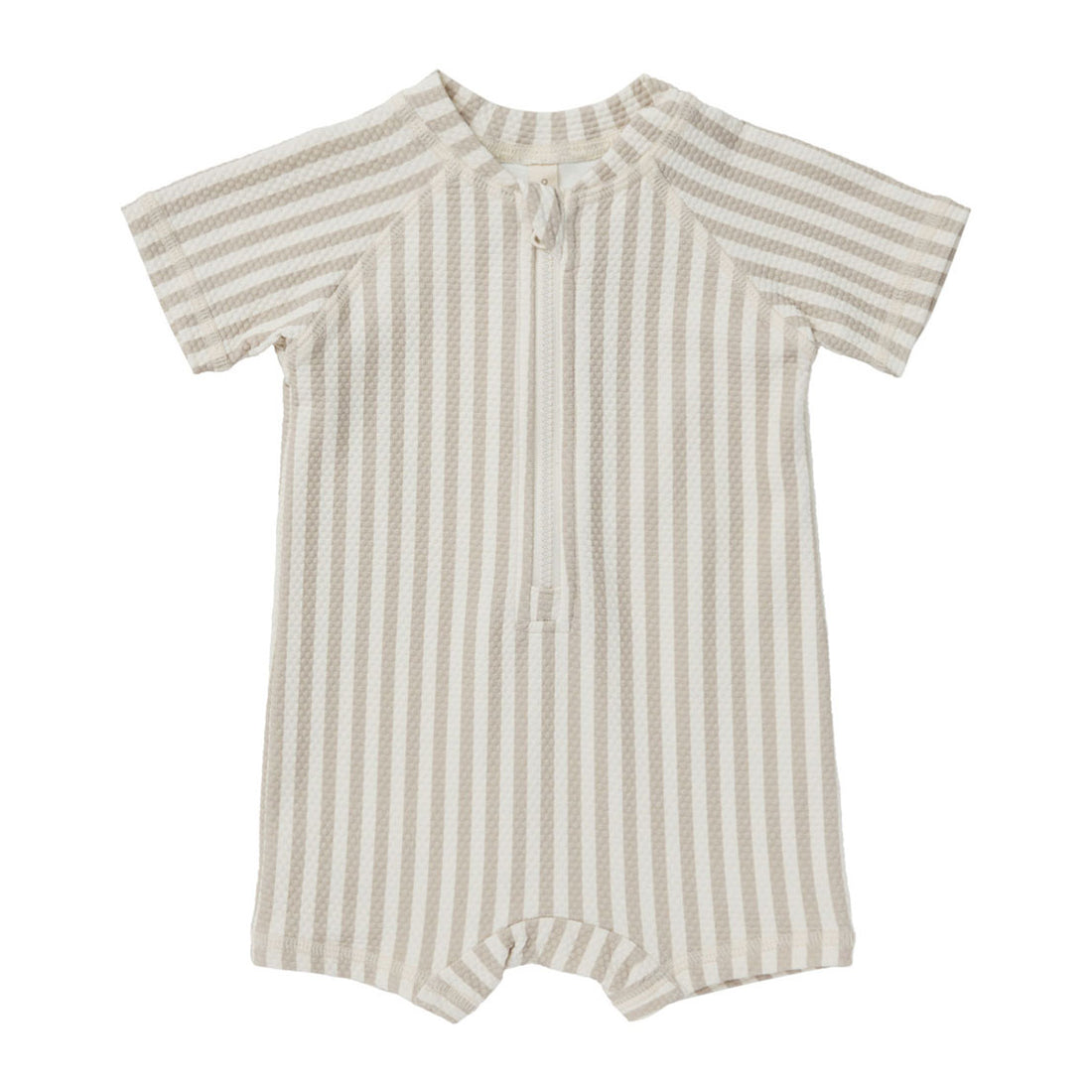 Quincy Mae Ash Stripe Zip Rashguard One-Piece