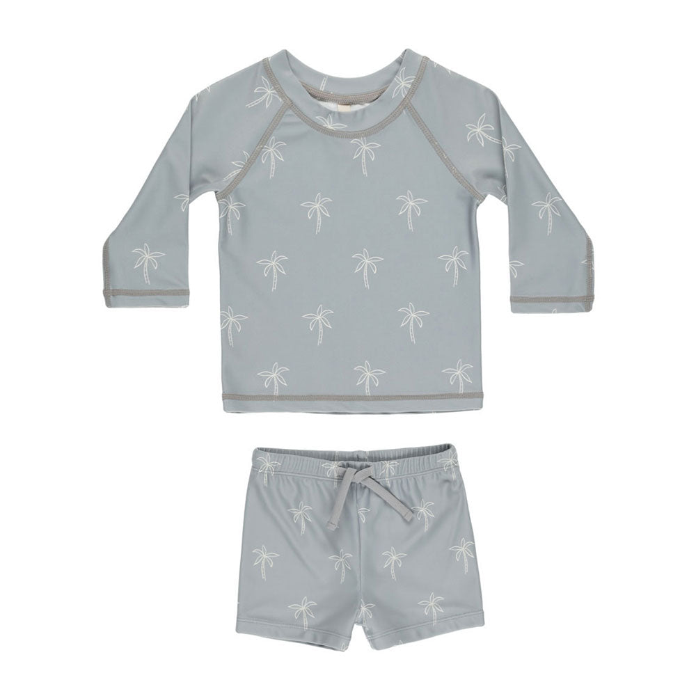 Quincy Mae Blue Palms Finn Rash guard + Short Set