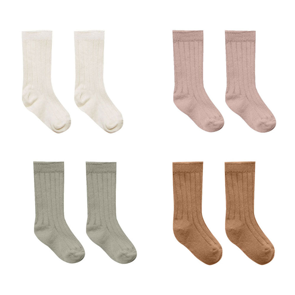 Quincy Mae Natural, Mauve, Basil, Cinnamon Socks, Set Of 4
