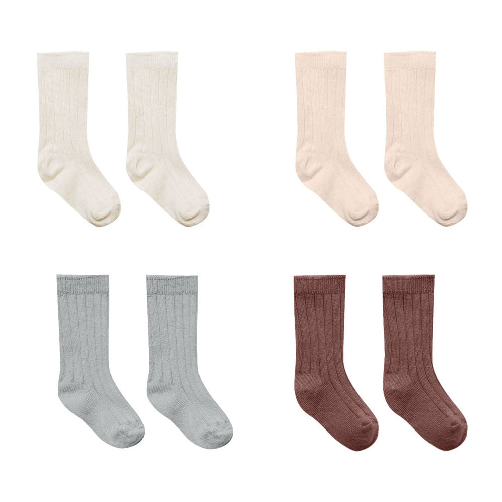 Quincy Mae Ivory, Shell, Dusty Blue, Plum Socks, Set Of 4