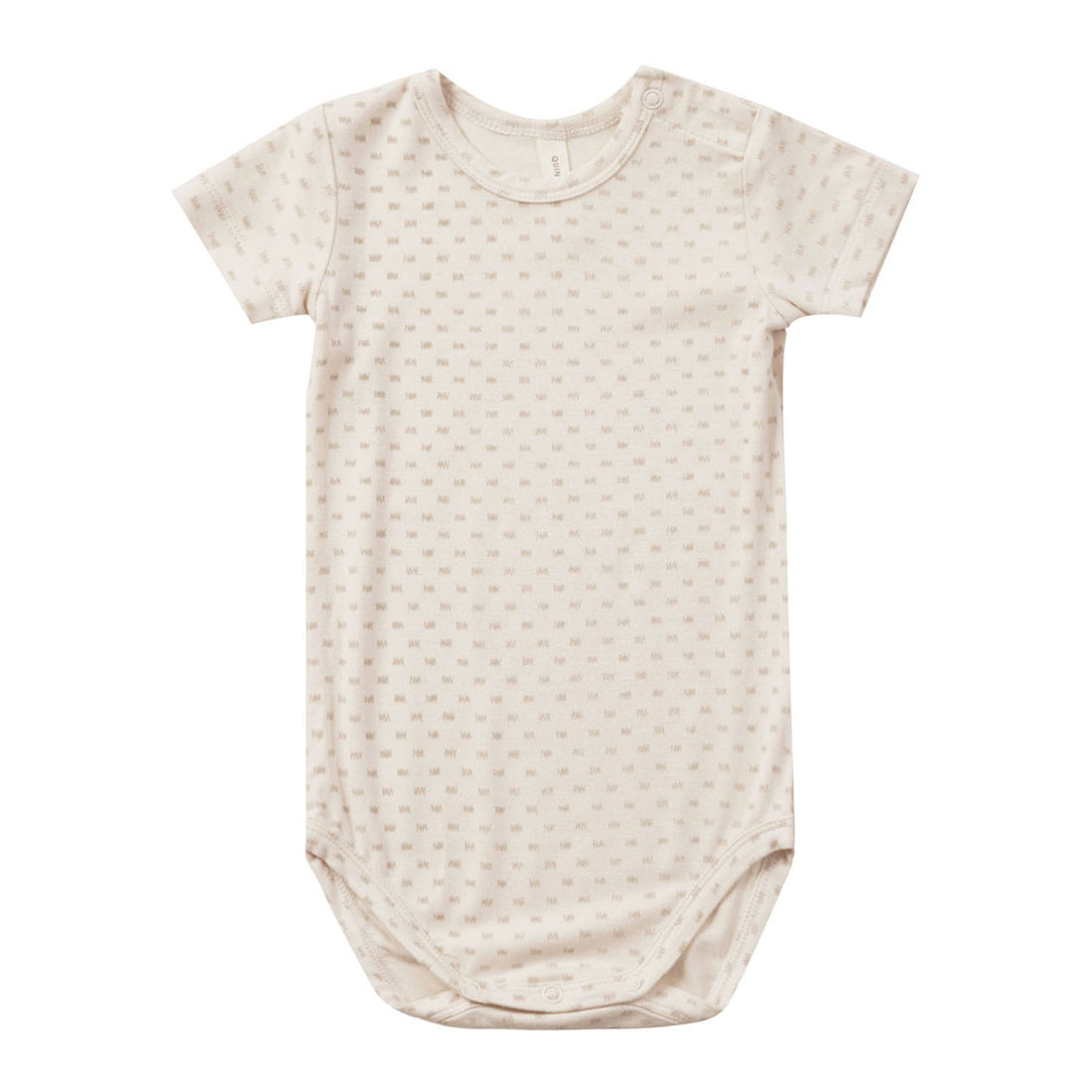 Quincy Mae Oat Check Bamboo Short Sleeve Bodysuit