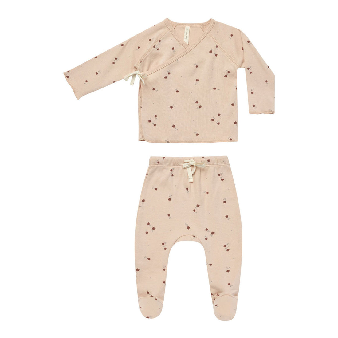 Quincy Mae Tulips Wrap Top + Footed Pant Set