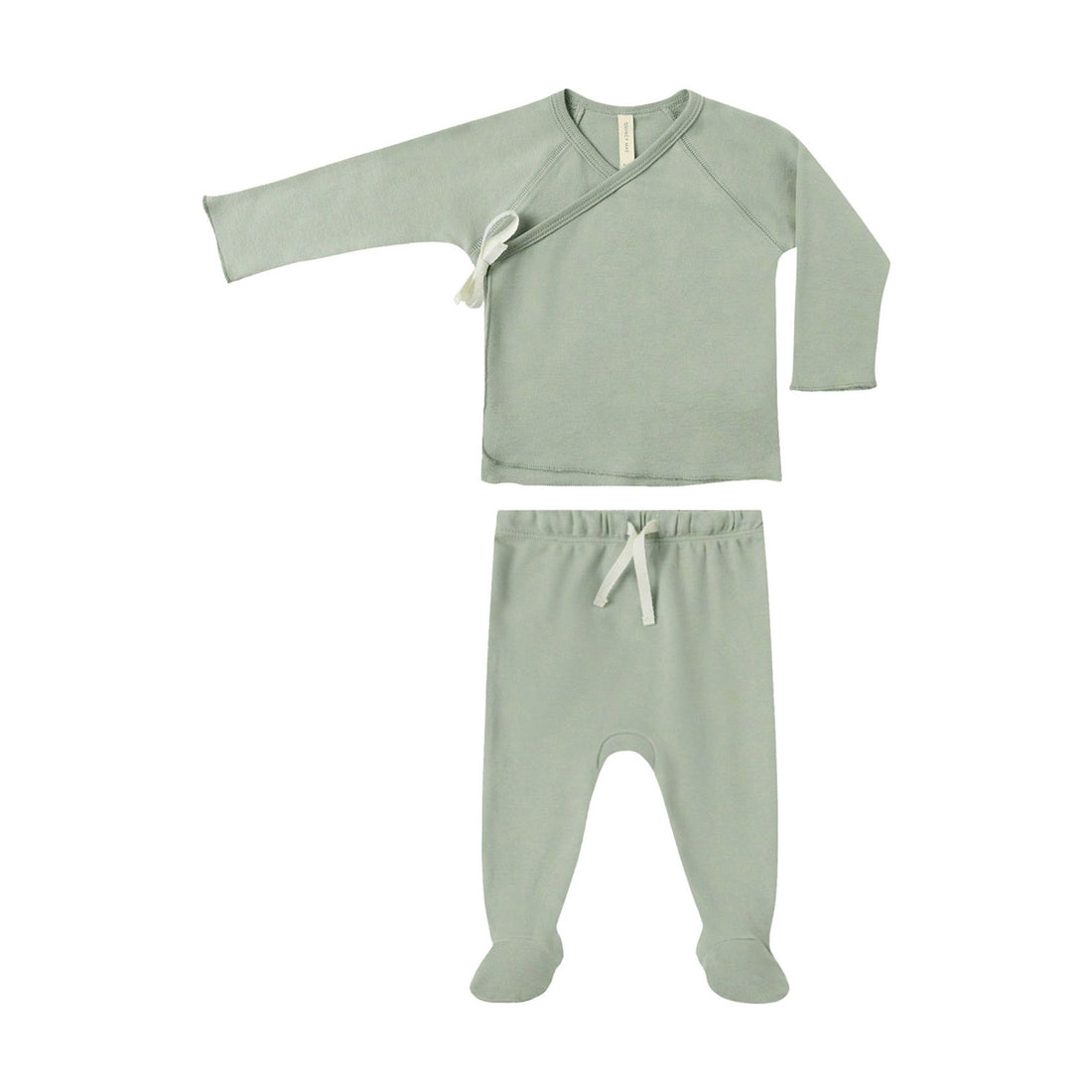 Quincy Mae Fern Wrap Top + Footed Pant Set