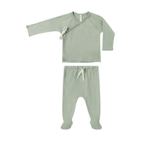 Quincy Mae Fern Wrap Top + Footed Pant Set