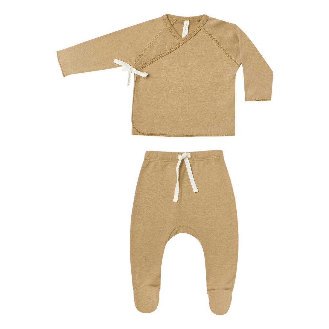 Quincy Mae Honey Wrap Top + Footed Pant Set