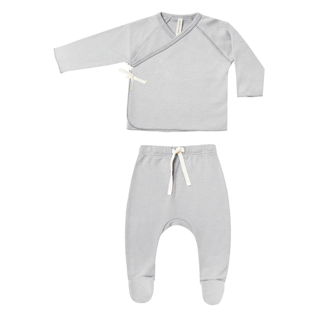 Quincy Mae Cloud Wrap Top + Footed Pant Set