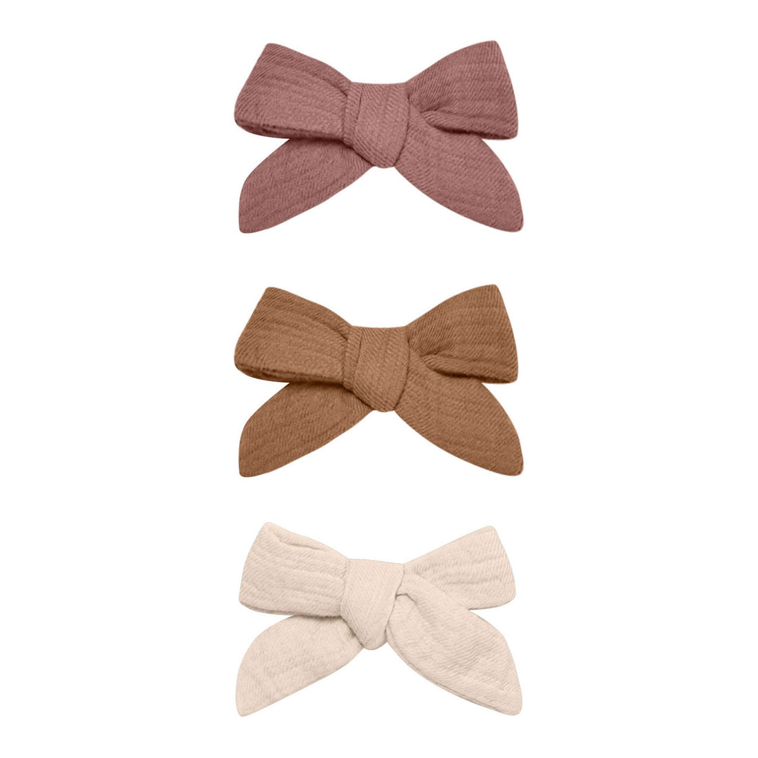 Quincy Mae Fig, Cinnamon, Shell Bow W. Clip, Set Of 3