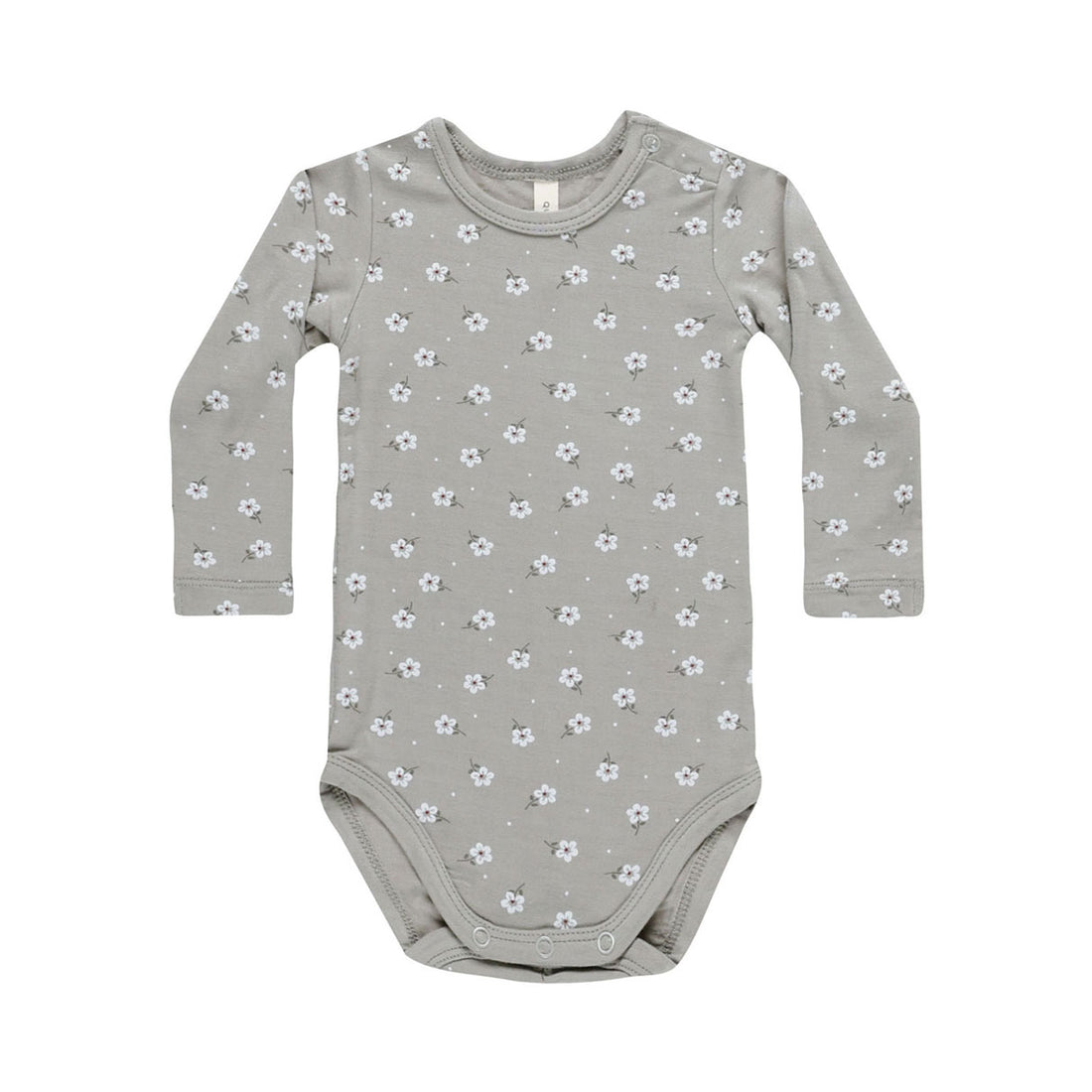 Quincy Mae Blue Ditsy Bamboo Long Sleeve Bodysuit