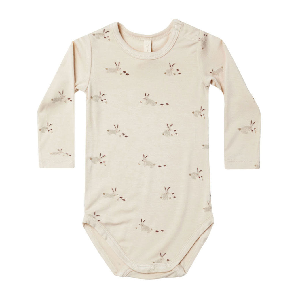 Quincy Mae Bunnies Bamboo Long Sleeve Bodysuit