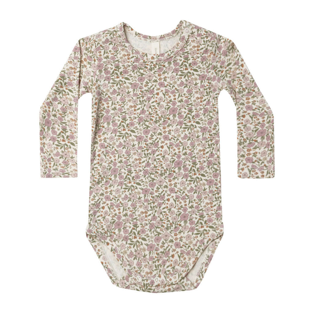 Quincy Mae Flower Field Bamboo Long Sleeve Bodysuit